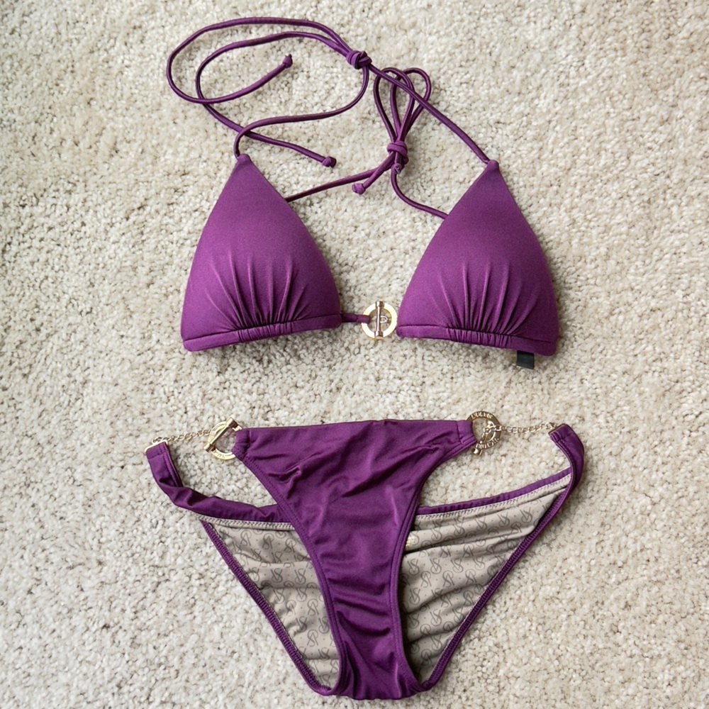 Victoria Secret Purple Triangle Bikini Set Size XS